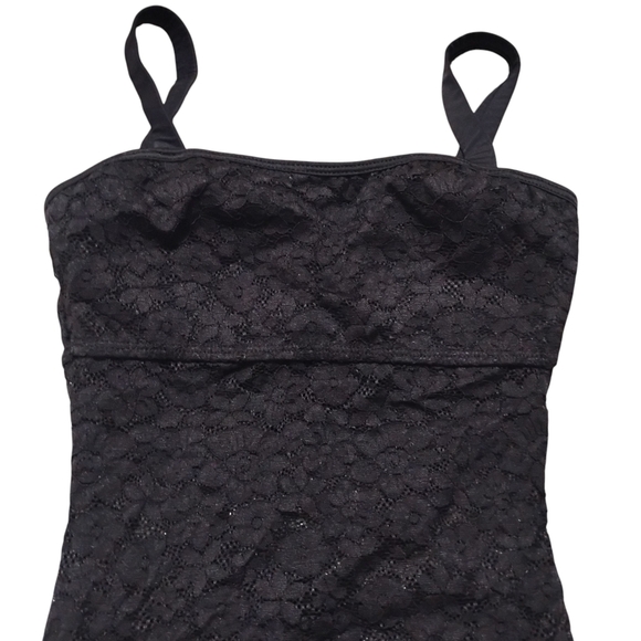 New Scop Swimwear | Black One Piece, Lace With Sheer Mid Section | Size Medium - Picture 14 of 15
